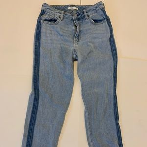 Light blue Mom Jeans with Blue Stripe from Pacsun